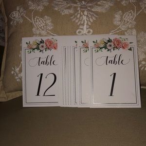 Table numbers and holders